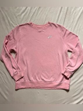 Nike Light Pink Pullover Sweatshirt Size L Crew Neck Comfy Like New